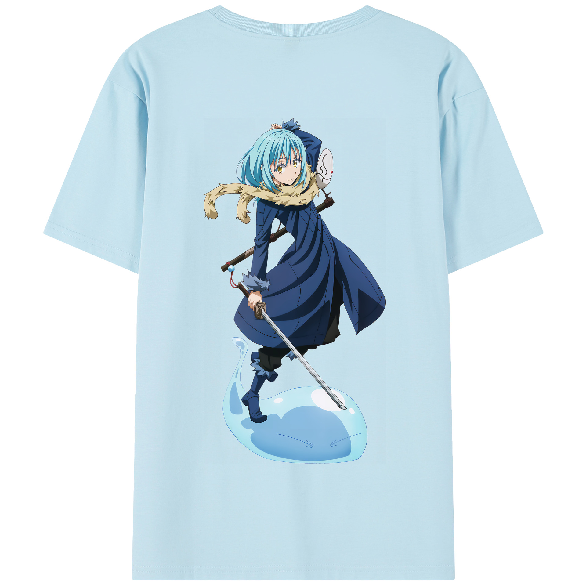 （画像用） 転スラ Regarding Reincarnated to Slime 綿100％半袖Tシャツ（背面プリント）